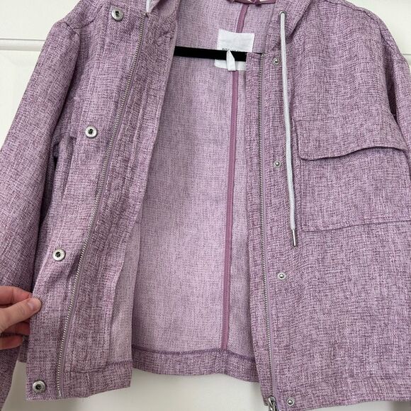 Anthropologie Avec Les Filles Purple Hooded Zip Up Jacket Women's Size Small - Picture 4 of 10